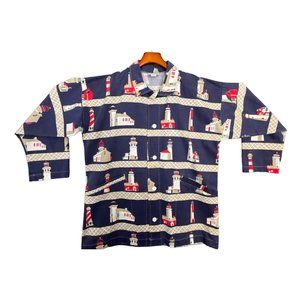 Vintage MICHIGAN RAG CO Lighthouse Blazer Adult Med USA Grand Haven Michigan